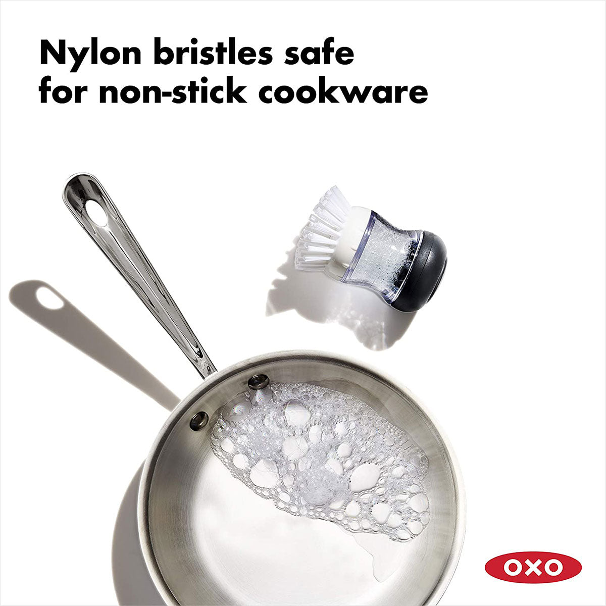 Juego de Cepillo de palma para loza con dispensador de jabón y Almacenamiento OXO