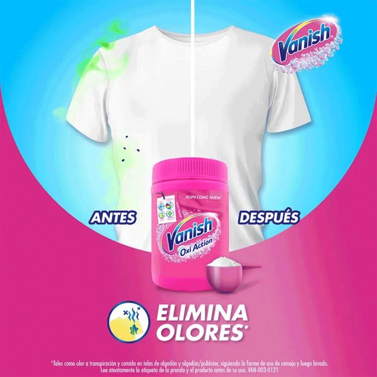 Quitamanchas Oxi Action Ropa Color Recarga en Polvo Vanish 450 gr