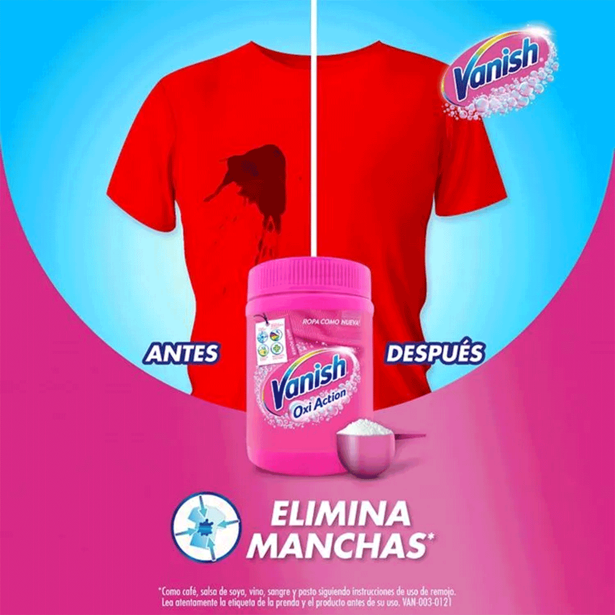 Quitamanchas Oxi Action Ropa Color Recarga en Polvo Vanish 450 gr