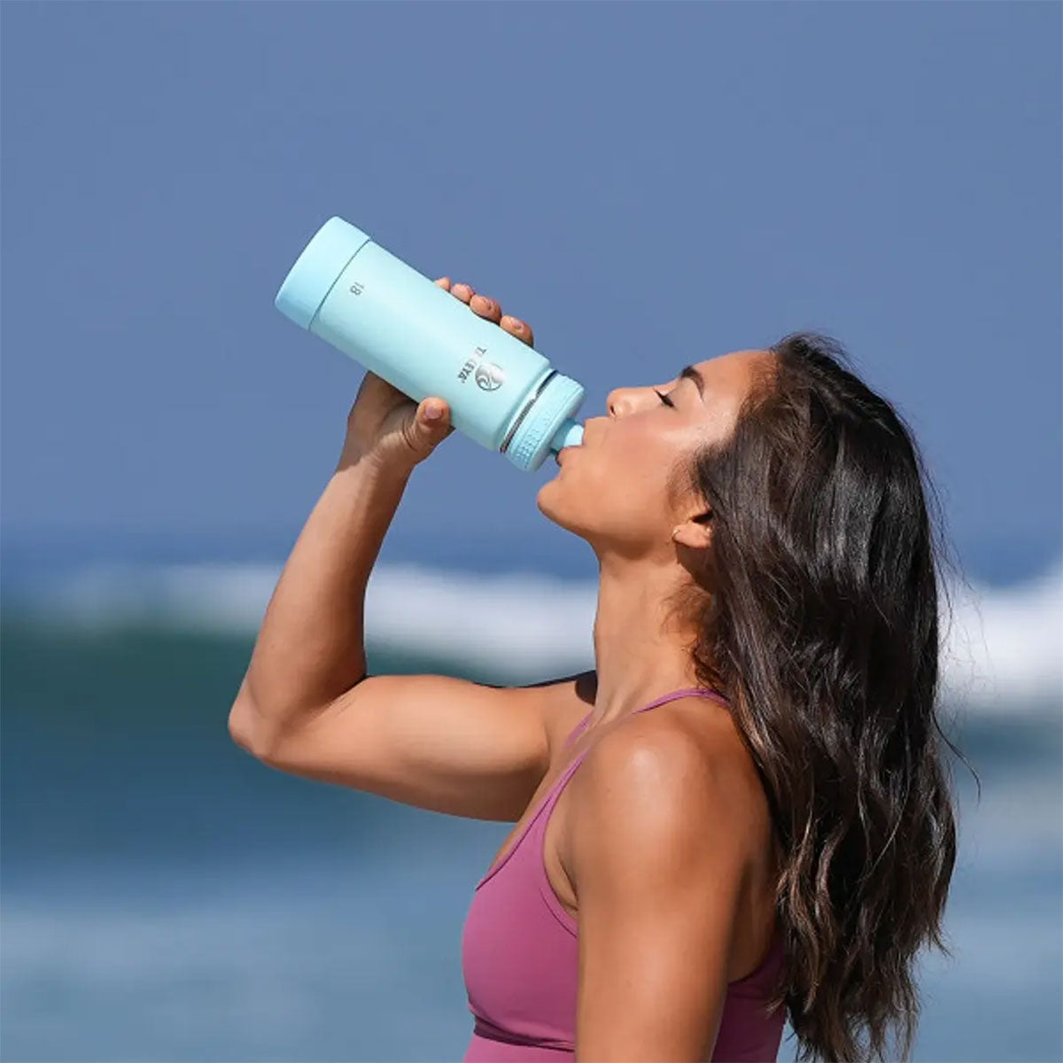 Botella térmica con tapa Antigoteo Takeya Ice Blue 530 ml - producto de origen 🇯🇵 Japonés