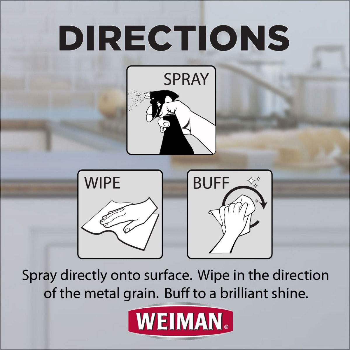 Limpiador y Pulidor Acero Inoxidable Gatillo Weiman 651 ml