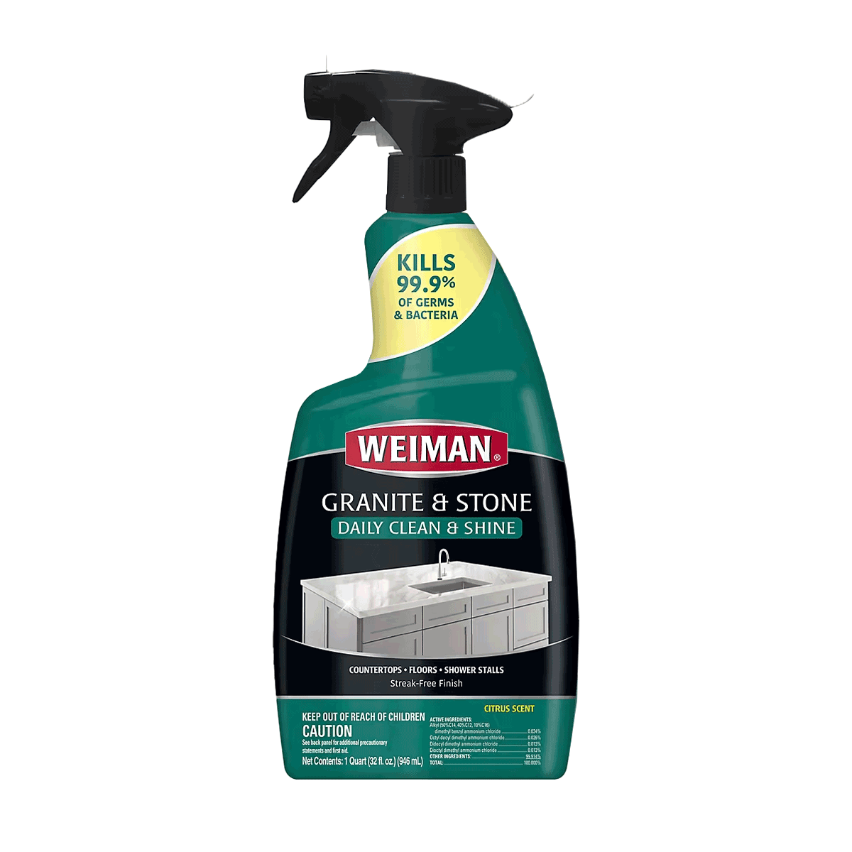 Limpiador, Abrillantador y Desinfectante de Granito y Piedra Gatillo Weiman 946 ml