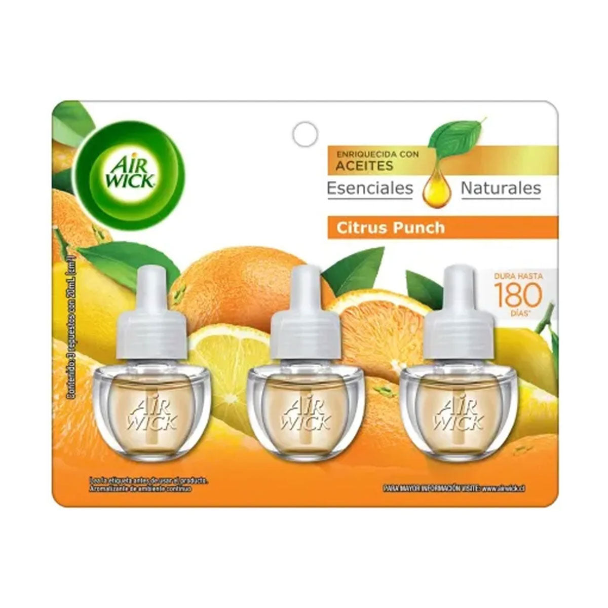 Pack 3 Repuestos 20 ml Aromatizante de Ambientes Citrus Punch Wick