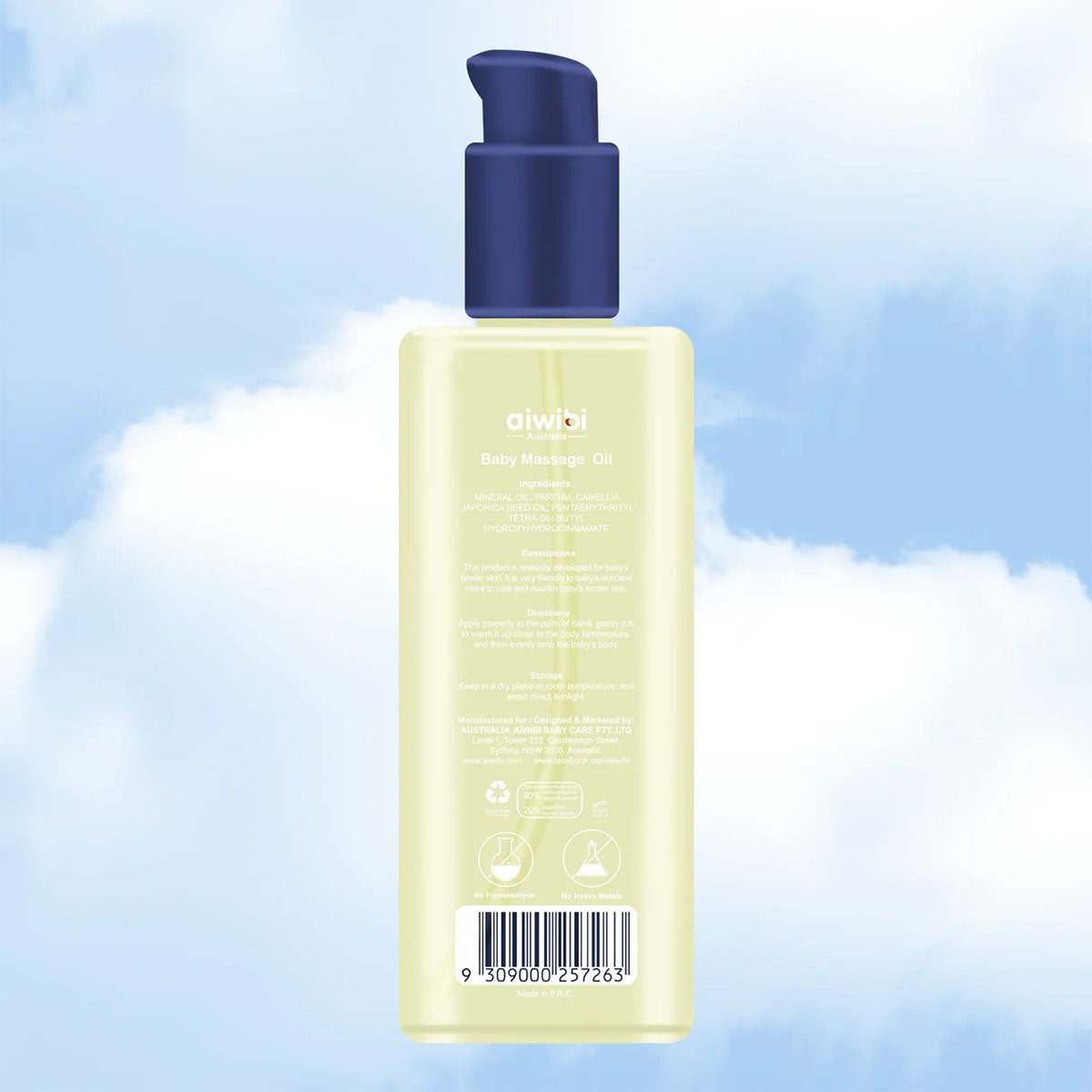 Aceite de masaje relajante para bebés Aiwibi 200 ml