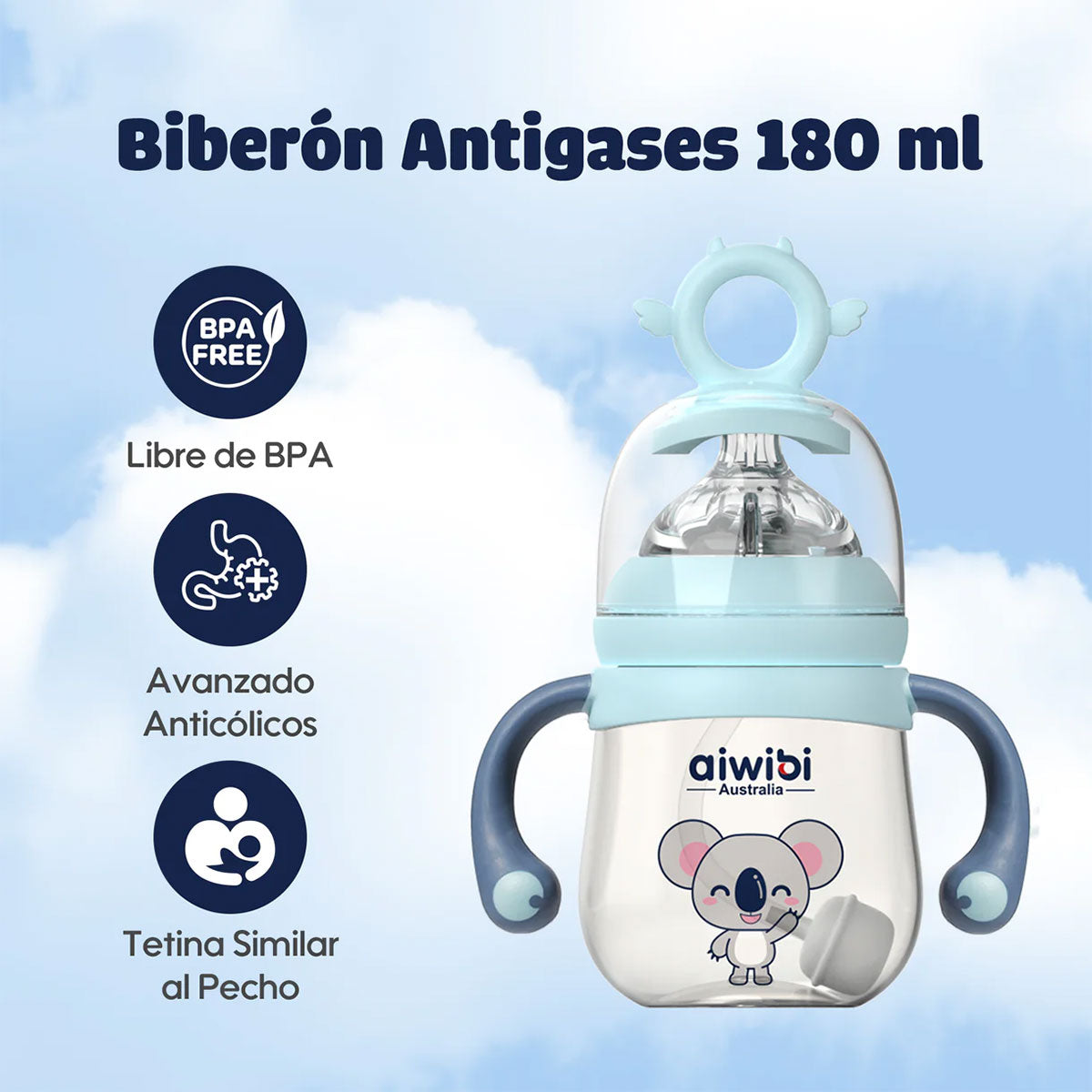 Biberón Antigases para bebés Aiwibi 180 ml