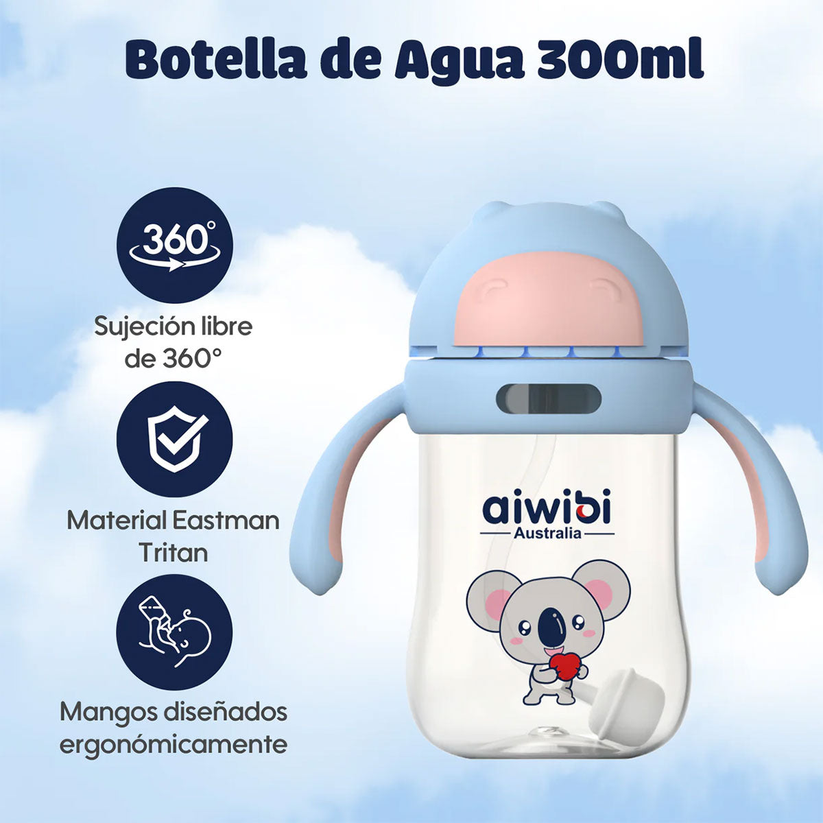 Botella de agua para bebés Aiwibi 300 ml