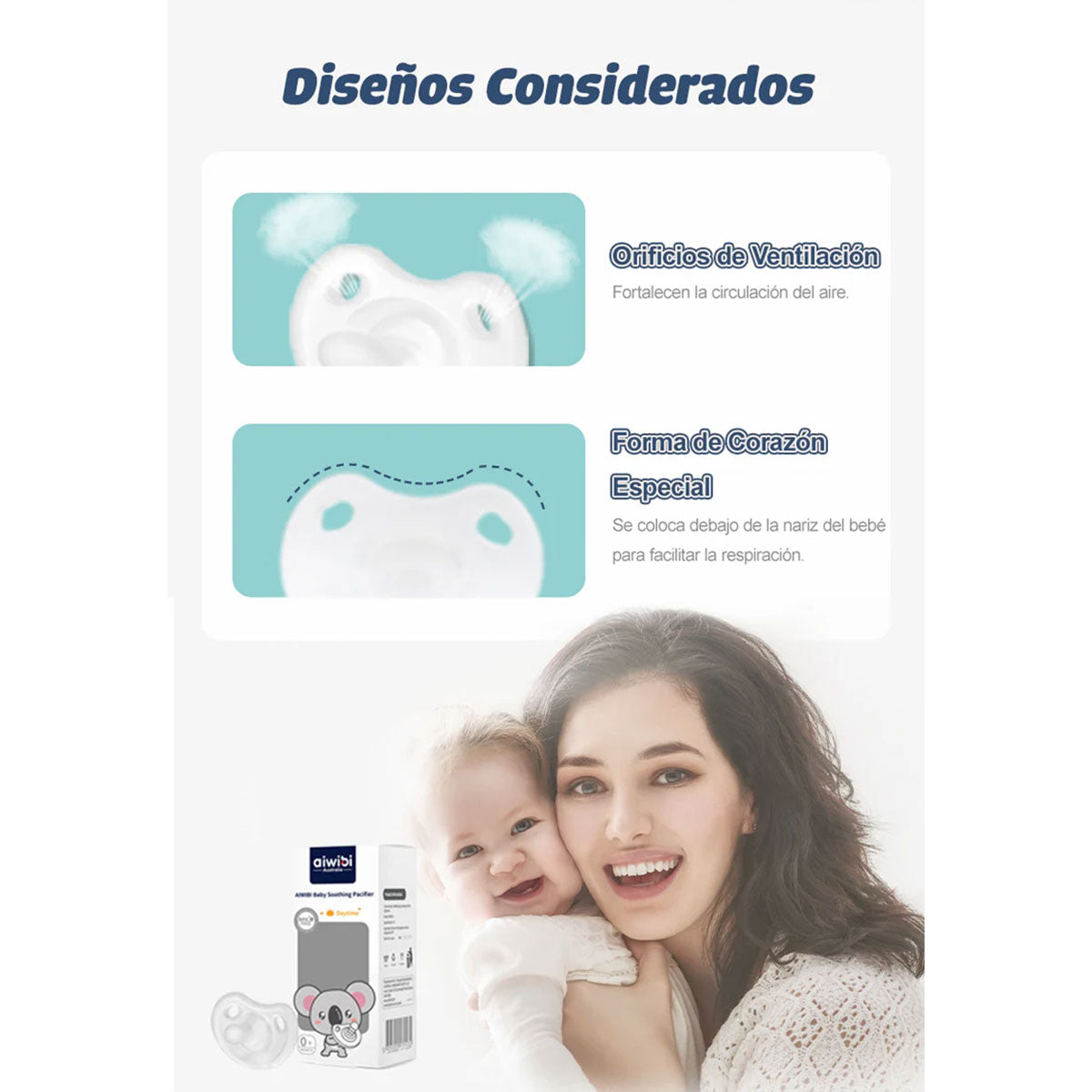 Chupete de día para bebé Aiwibi (1 unidad)