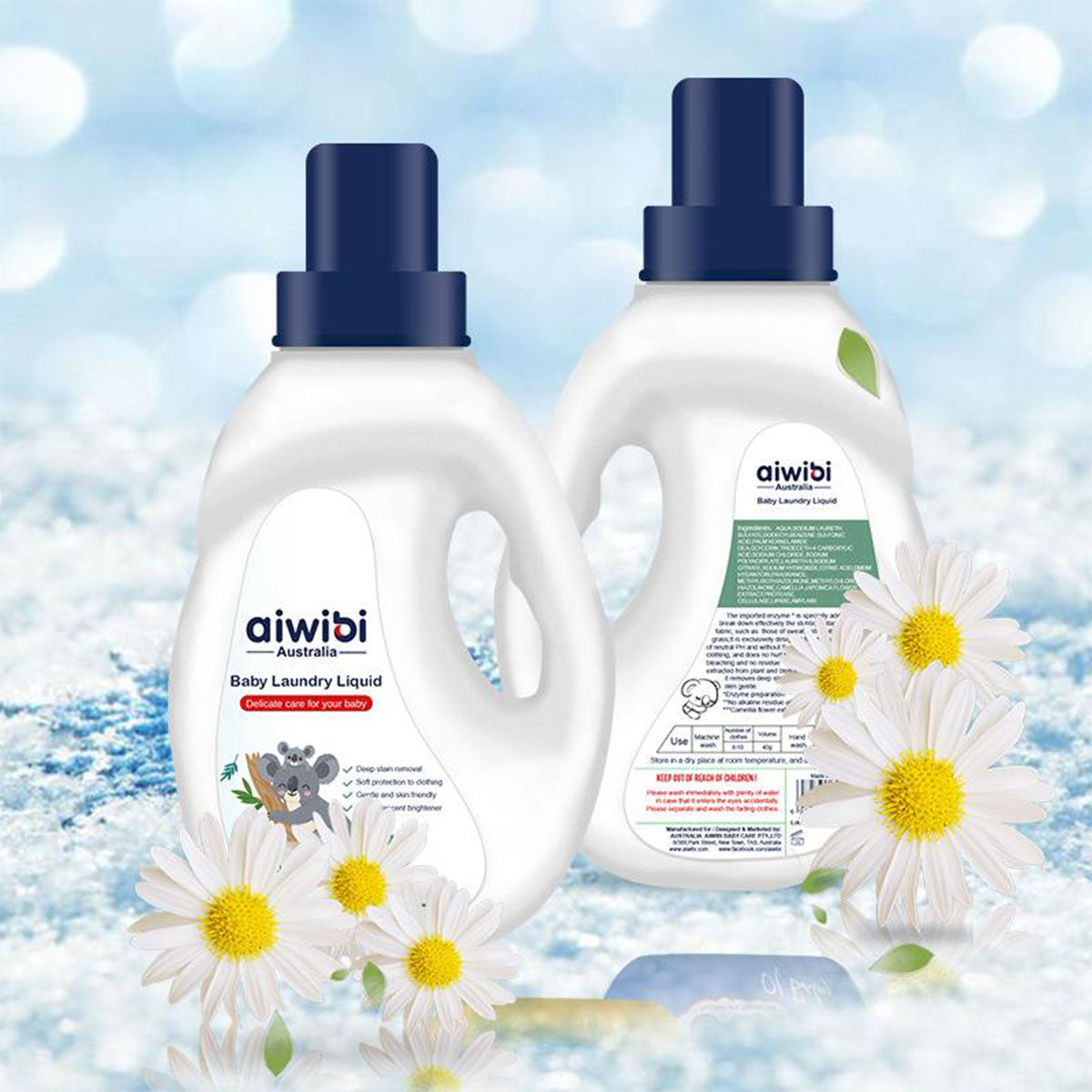 Detergente líquido para ropa de bebés Aiwibi 1 litro