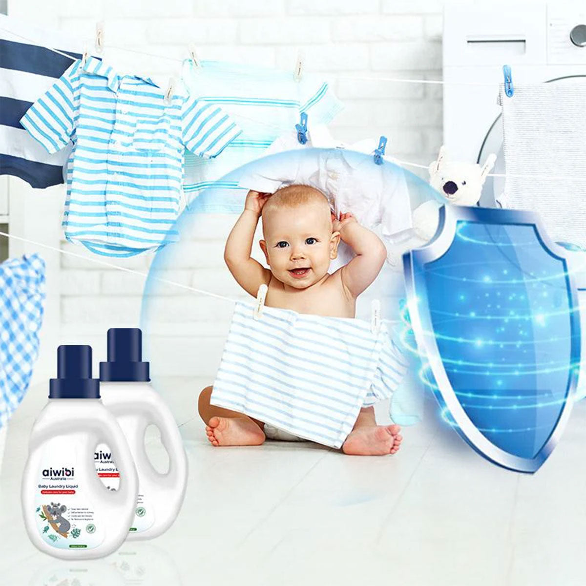 Detergente líquido para ropa de bebés Aiwibi 1 litro