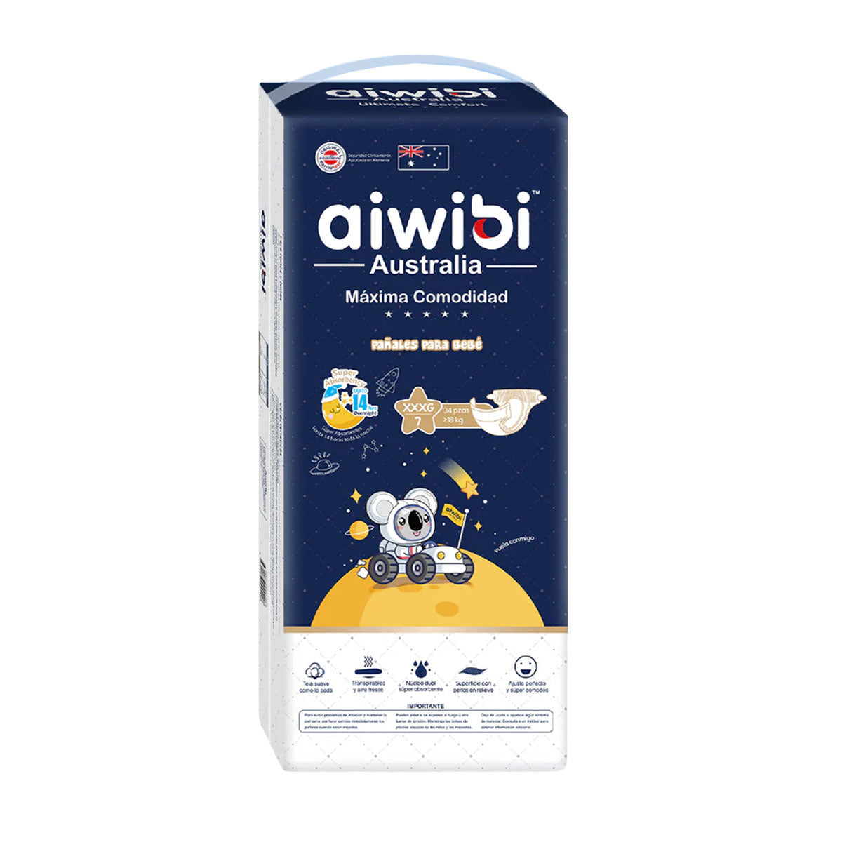 Pañales Aiwibi Dulce Noche XXXG (34 unidades) - 🇦🇺 Producto Australiano