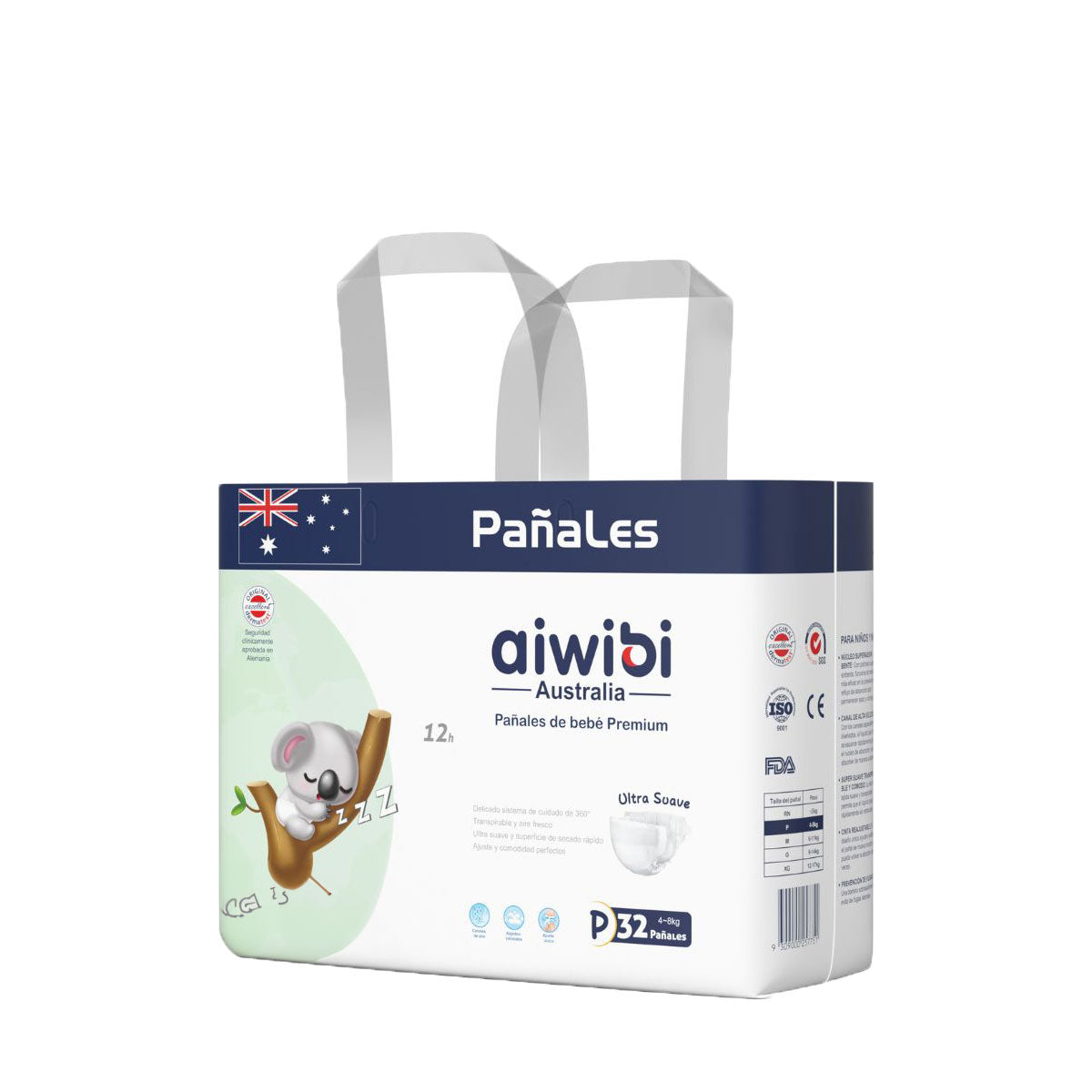 Pañales Aiwibi Premium P (32 unidades) - 🇦🇺 Producto Australiano