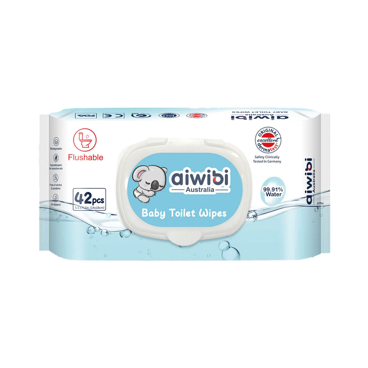 Toallitas Húmedas para Bebés 99.91% Agua Premium Biodegradables Aiwibi (42 unidades)