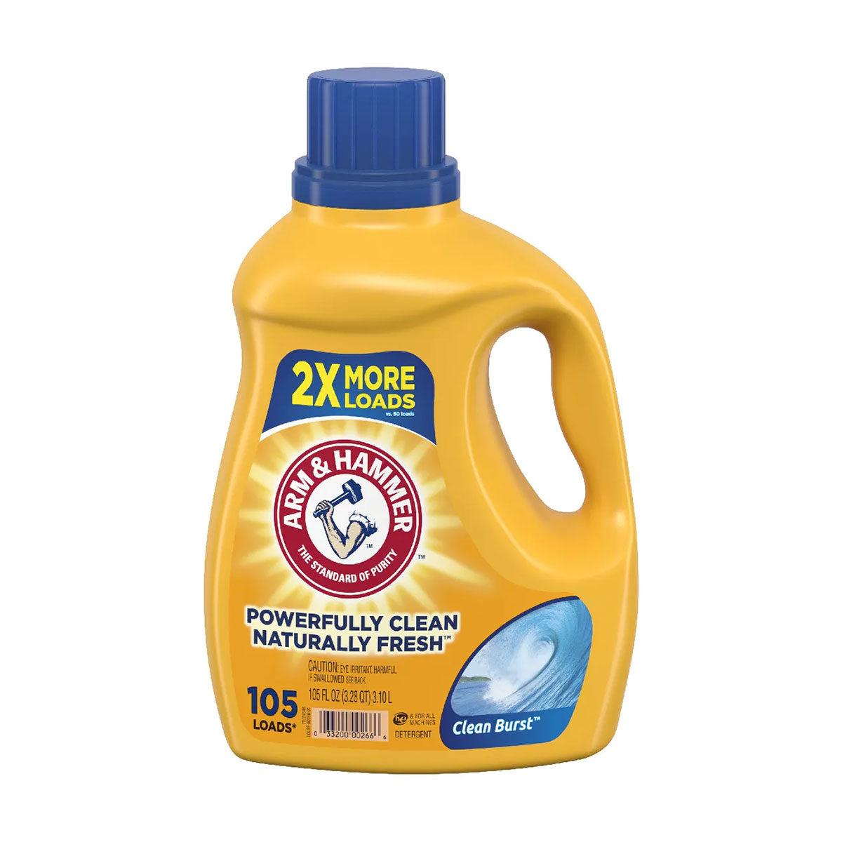 Detergente líquido concentrado para ropa Arm & Hammer Clean Burst, Alta Eficiencia 3,10 litros (105 cargas)