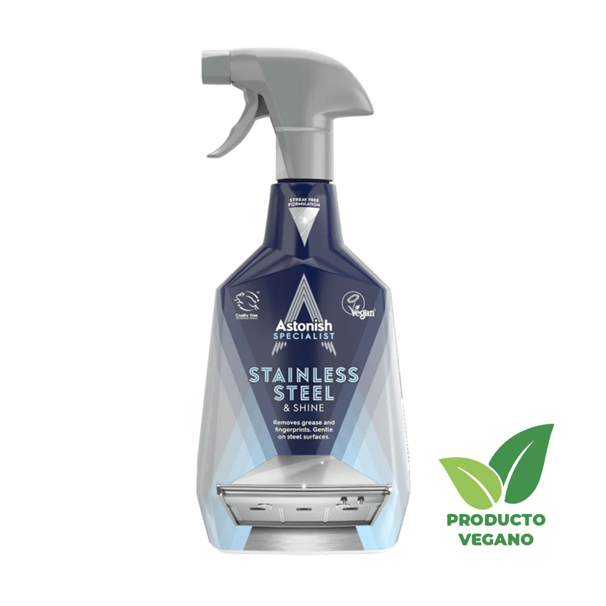 Limpiador Especialista Acero Inoxidable 750 ml Astonish - 🌱 🇬🇧 Producto Vegano del Reino Unido