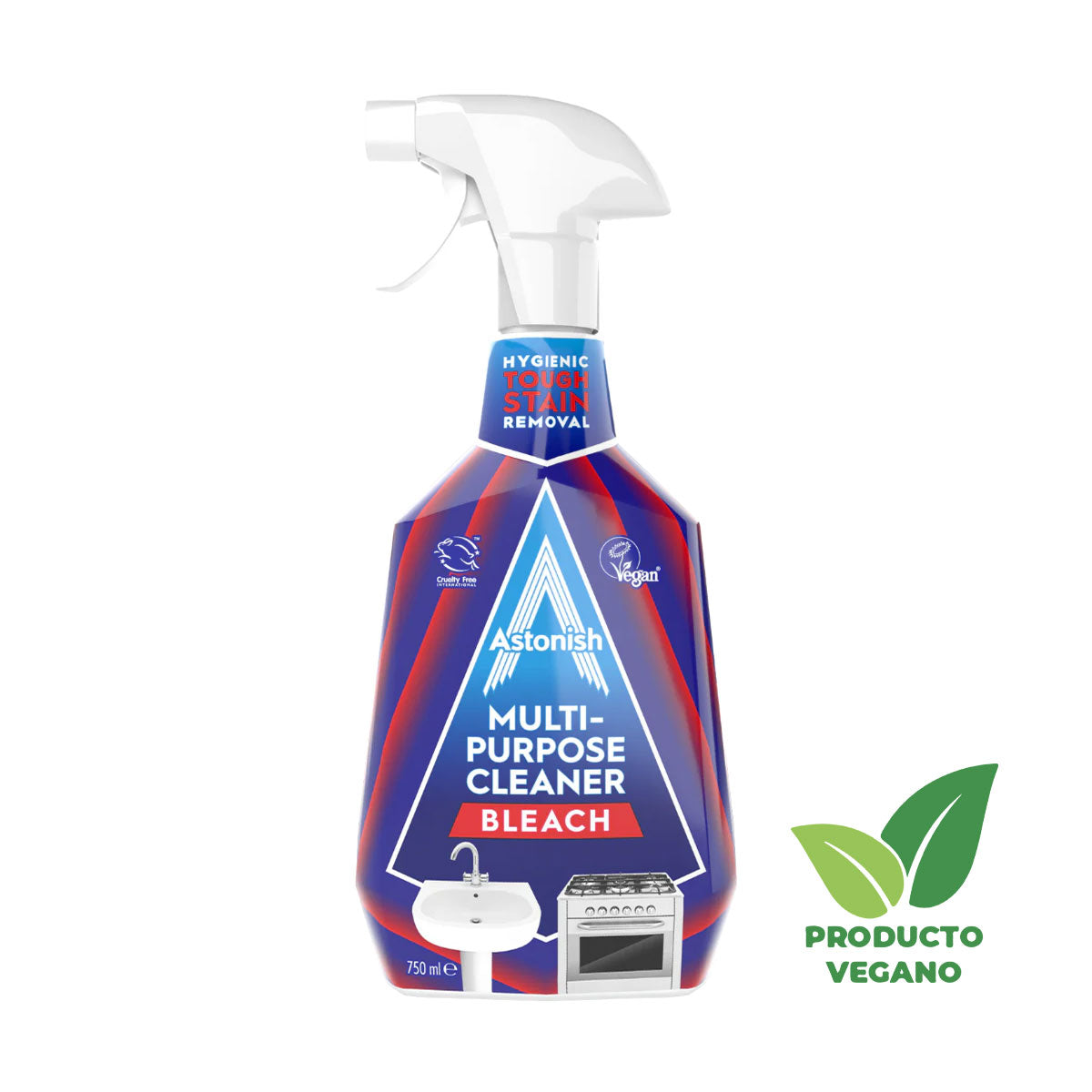 Limpiador multiusos con lejía de uso diario 750 ml Astonish - 🌱 🇬🇧 Producto Vegano del Reino Unido