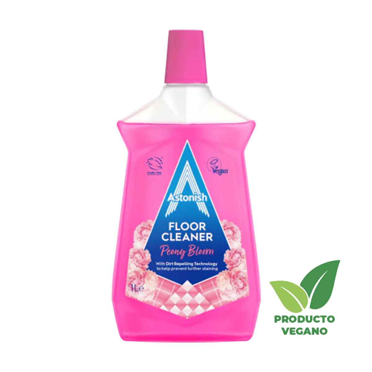 Limpiador de pisos aroma Peony Bloom 1 litro Astonish - 🌱 🇬🇧 Producto Vegano del Reino Unido