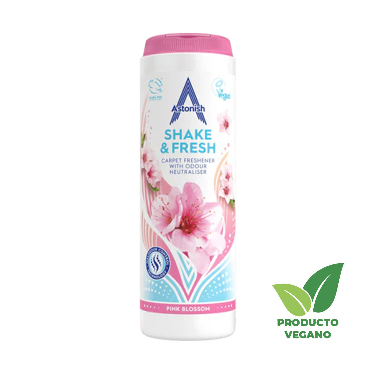 Aromatizante y Removedor de Olores de Alfombras Shake & Fresh Carpet Freshener aroma Pink Blossom Astonish 350 gr - 🌱 🇬🇧 Producto Vegano del Reino Unido