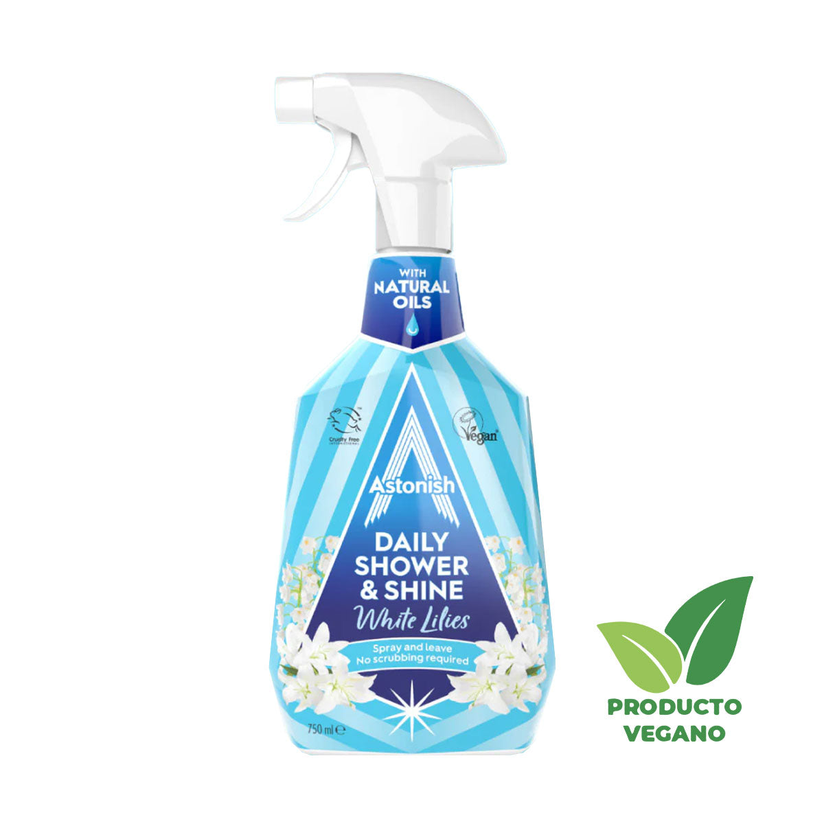 Limpiador Especialista para Ducha Brillo Diario aroma White Lilies 750 ml Astonish - 🌱 🇬🇧 Producto Vegano del Reino Unido
