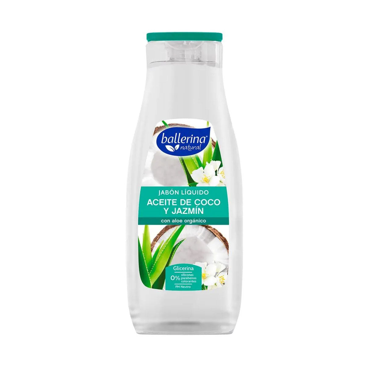 Jabón líquido Aceite de Coco y Jazmín con Aloe Orgánico Ballerina 950 ml Línea Glicerina PH Neutro