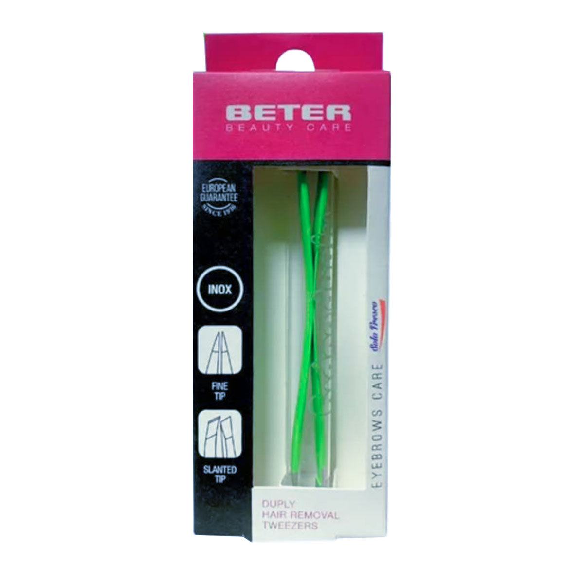 Pinza para Cejas Doble con punta inoxidable Duply Beter