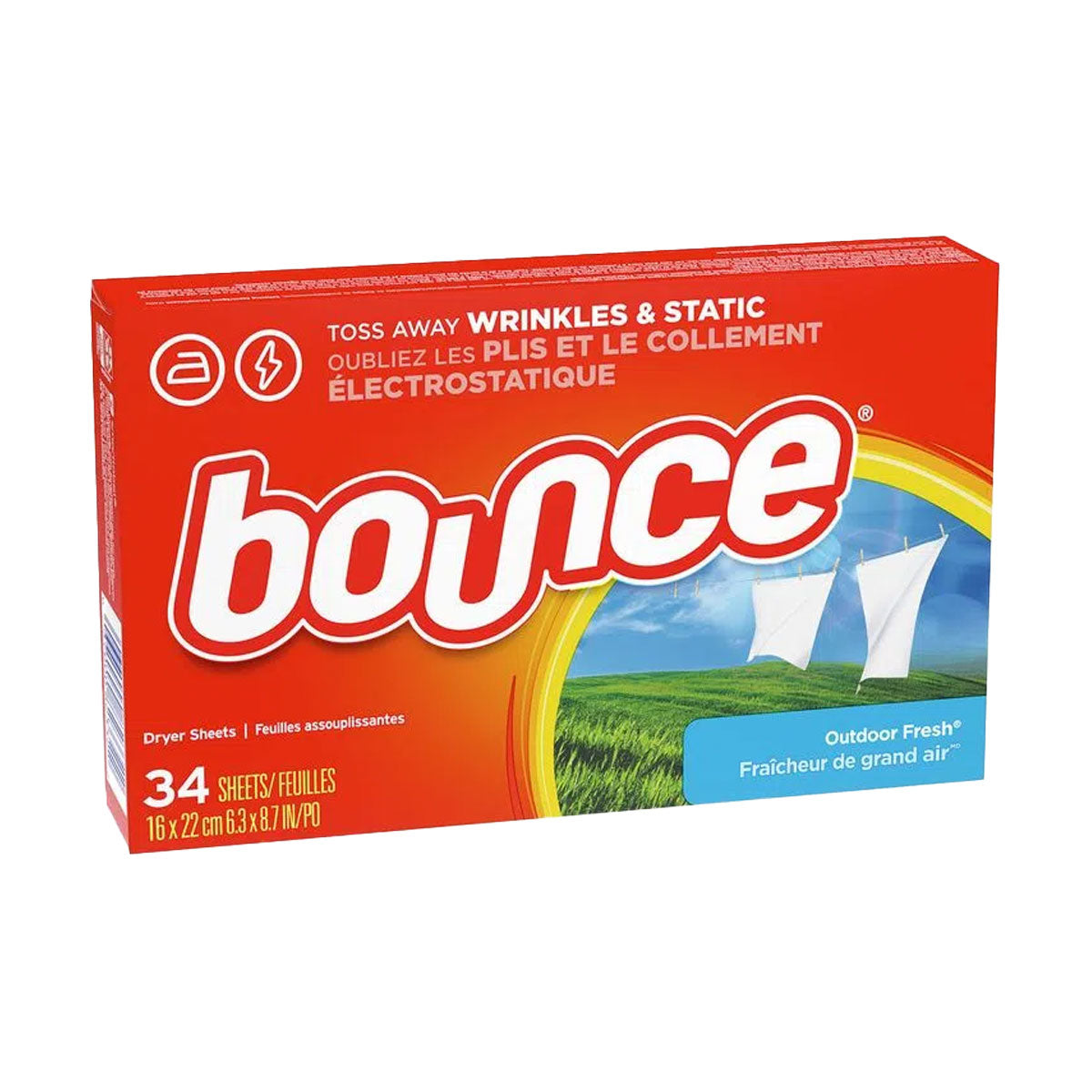 Toallitas Suavizantes Anti Estática para Secadora Bounce (34 unidades)