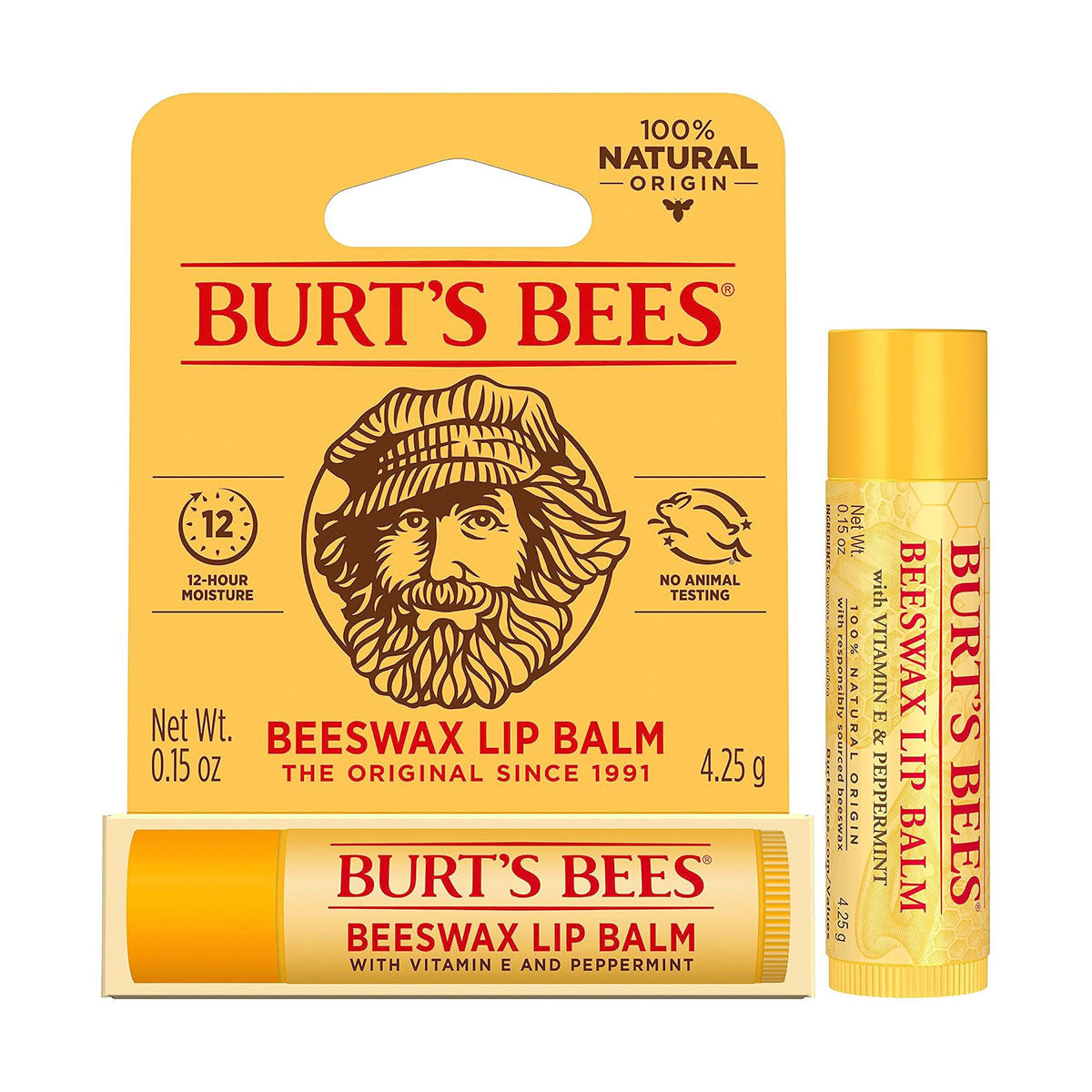 Bálsamo labial Blister Original Cera de Abeja Burt’s Bees 4 gr - 🐝🍃 producto 100% natural