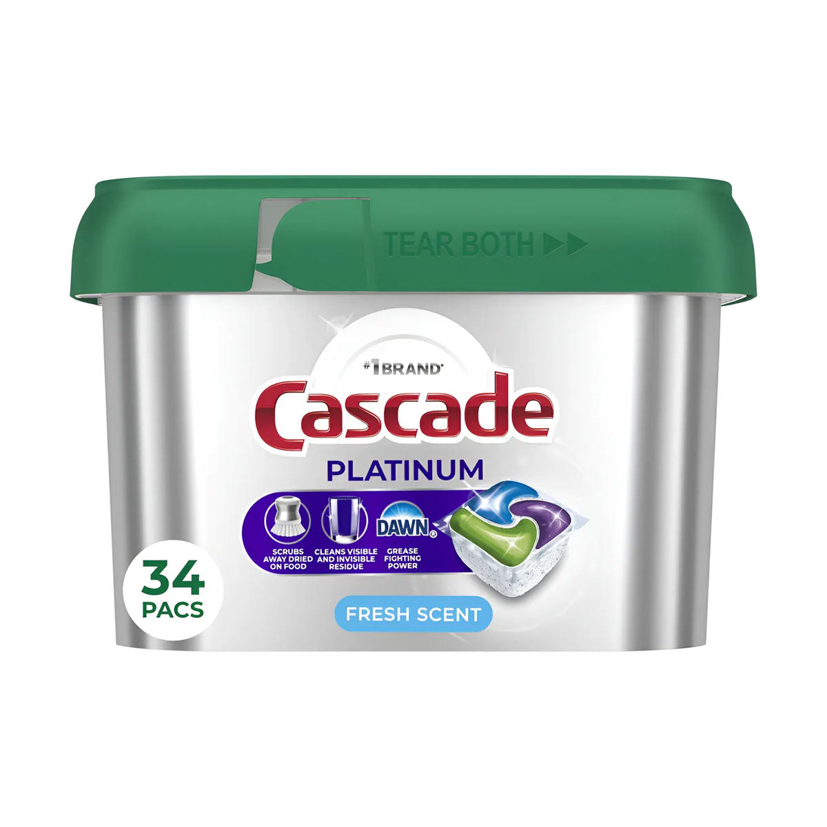 Detergente lavavajillas Cascade Platinum Fresh Scent (34 cápsulas ActionPacs)