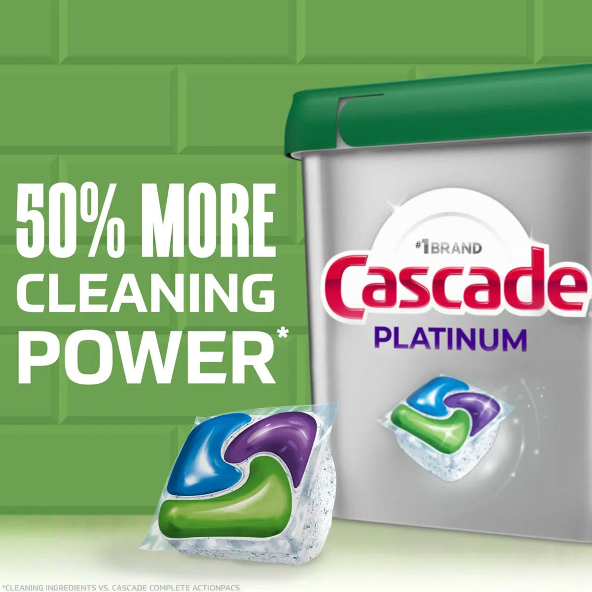 Detergente lavavajillas Cascade Platinum Fresh Scent (59 cápsulas ActionPacs)