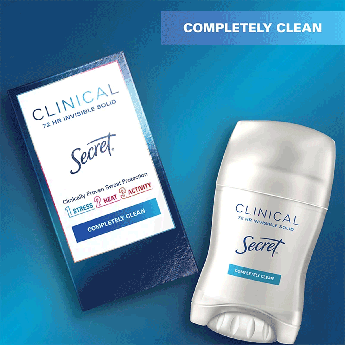 Desodorante antisudoral Invisible Solid Clinical aroma Completely Clean Secret 45 gr