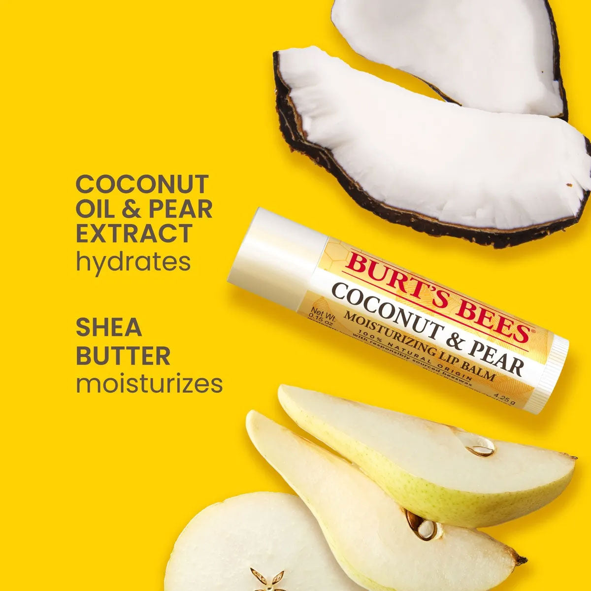 Bálsamo labial Blister Coconut & Pear Burt’s Bees 4 gr - 🐝🍃 producto 100% natural