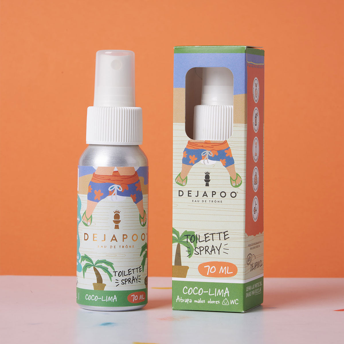 Spray para baño aroma Coco Lima 70 ml Dejapoo | Neutraliza y elimina olores con frescura tropical