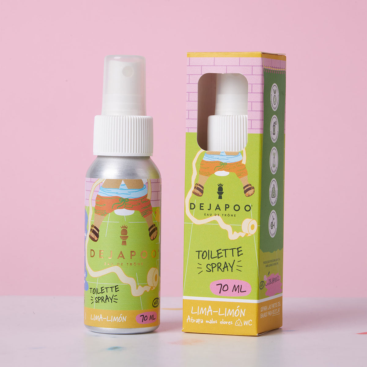 Spray para baño aroma Lima Limón 70 ml Dejapoo | Neutraliza y elimina olores con frescura cítrica