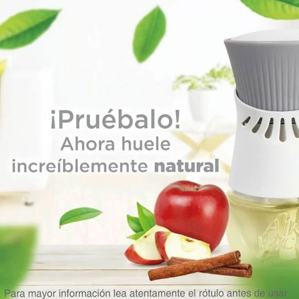 Pack Ahorro Difusor Eléctrico + 2 Repuestos 21 ml Aromatizante de Ambientes Manzana Canela Air Wick