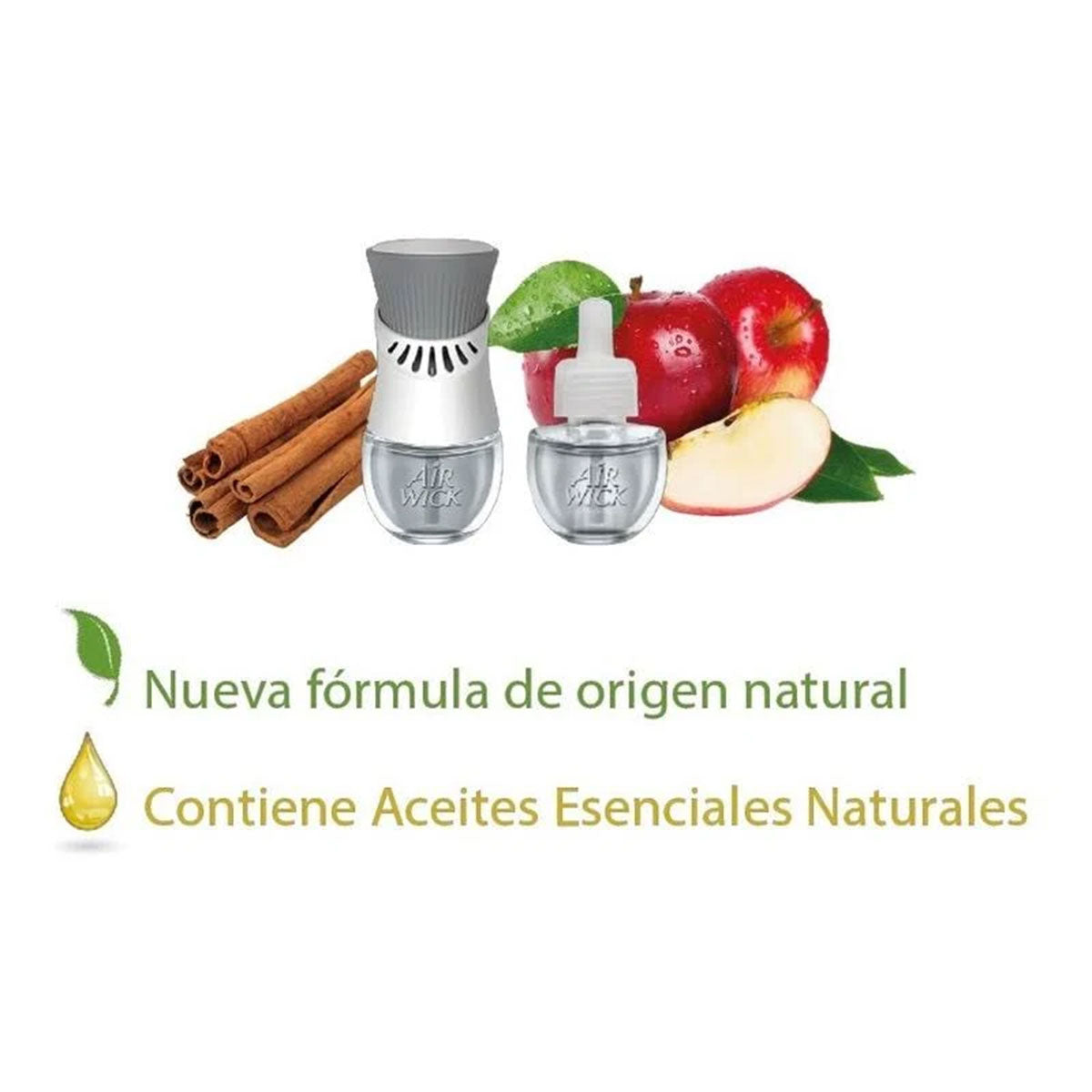 Pack Ahorro Difusor Eléctrico + 2 Repuestos 21 ml Aromatizante de Ambientes Manzana Canela Air Wick