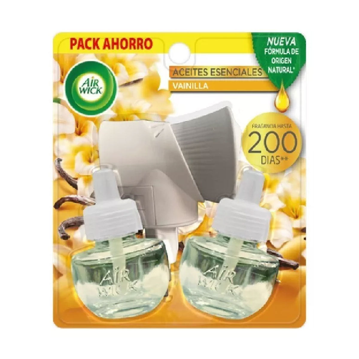 Pack Ahorro Difusor Eléctrico + 2 Repuestos 21 ml Aromatizante de Ambientes Vainilla Air Wick