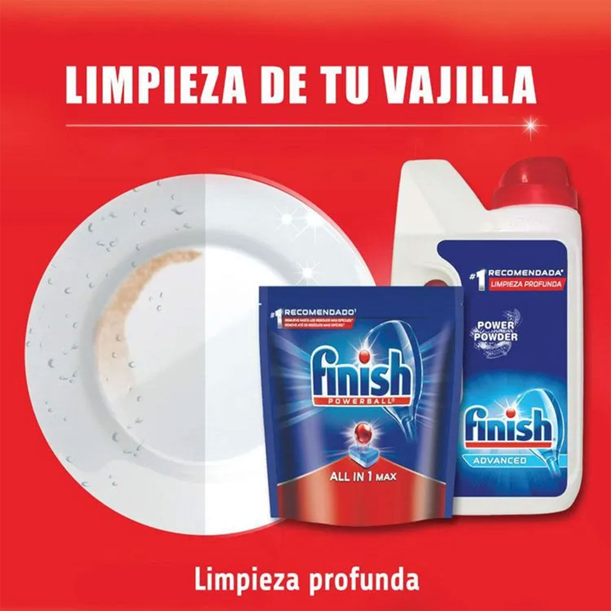 Detergente lavavajillas en Polvo Finish 1 kg