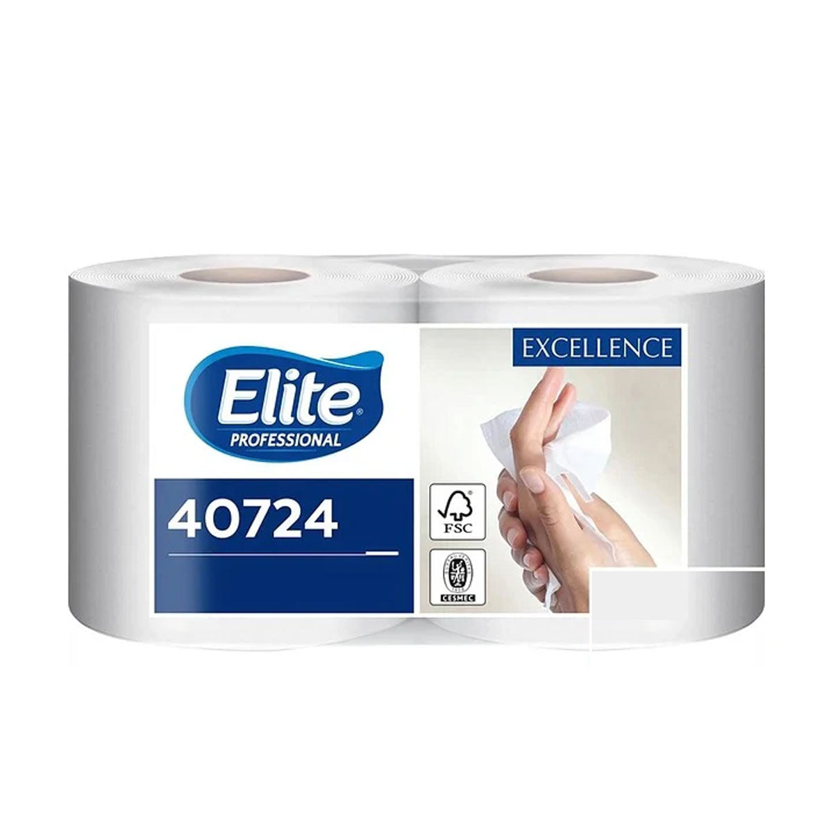 Toalla de papel Jumbo Doble Hoja Elite Excellence Professional 200 metros (2 rollos)