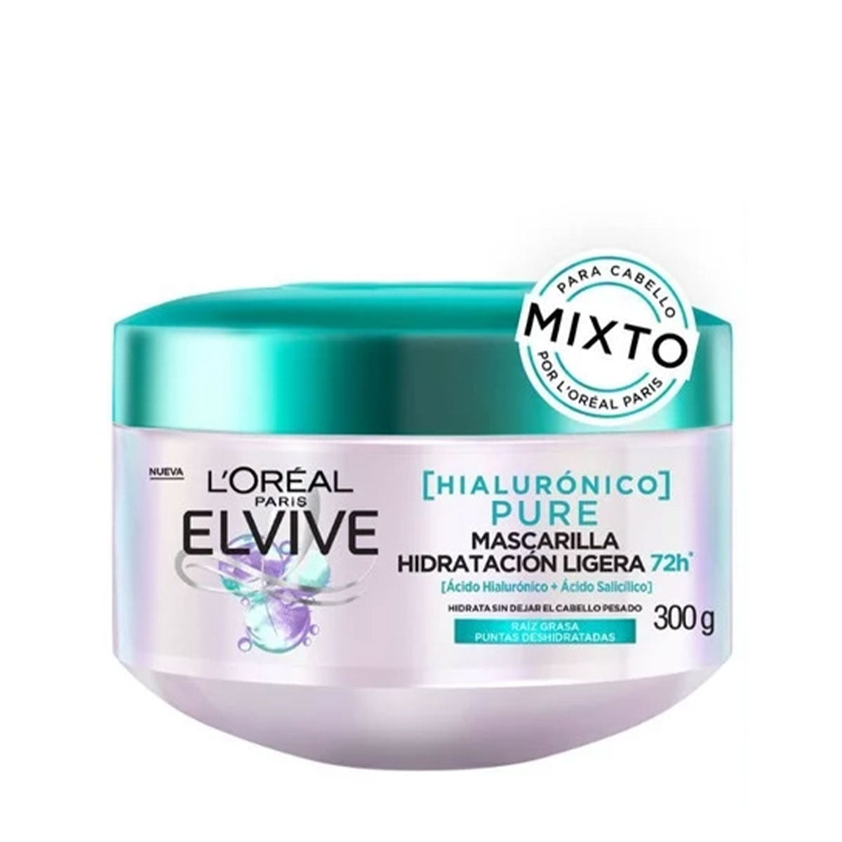 Mascarilla Hidratación Ligera Hialurónico Pure L'Oréal Elvive 300 gr