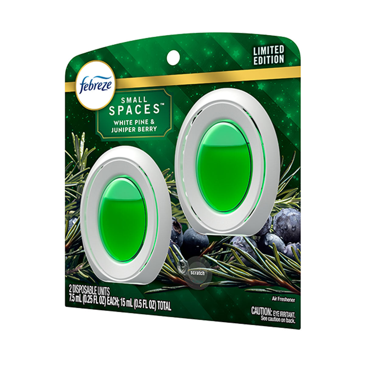 Aromatizante de Ambientes Pequeños, aroma Limited Edition White Pine & Juniper Berry, Febreze Small Spaces 7,5 ml (2 unidades)