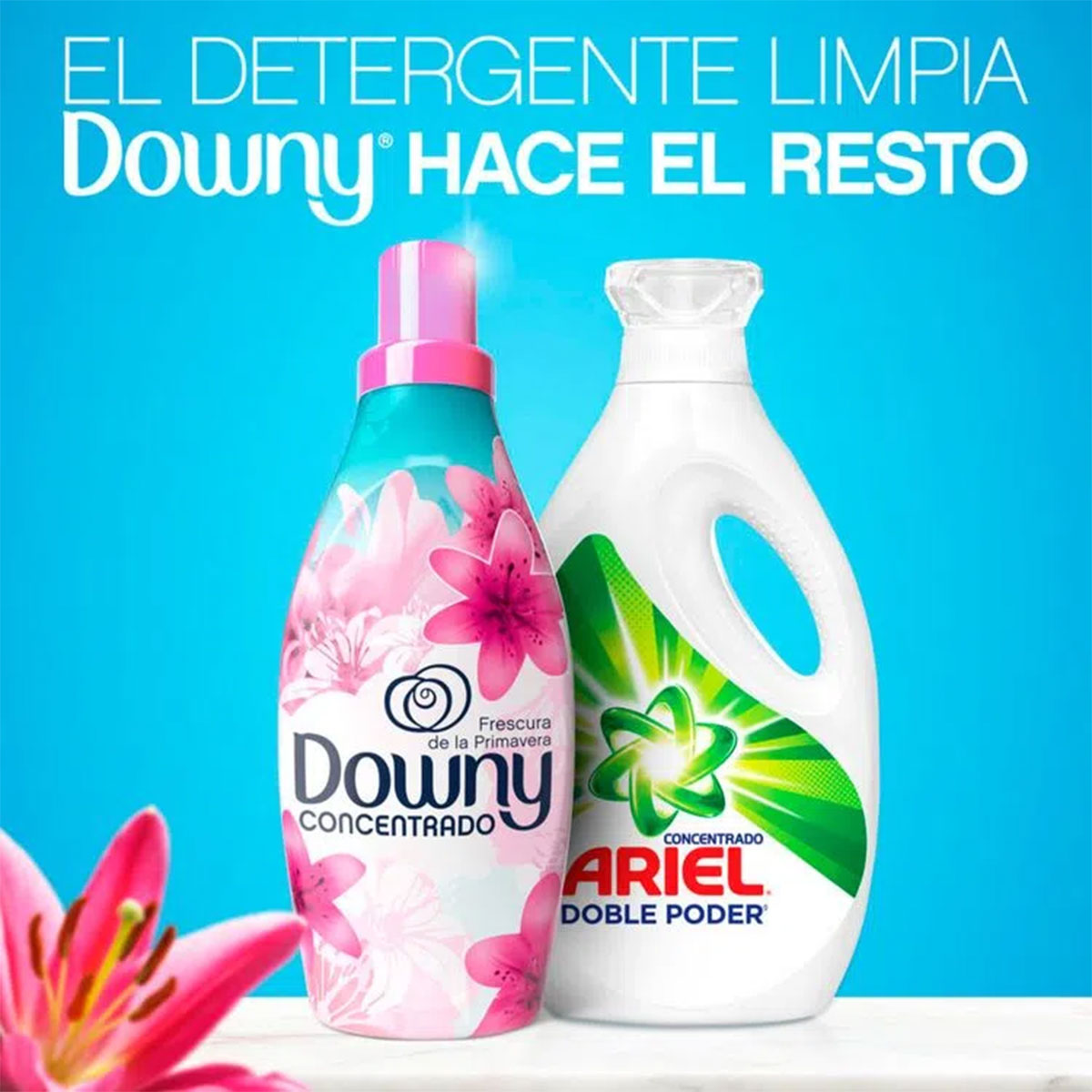 Suavizante Concentrado de ropa Downy Frescura de la Primavera 1 lt (rinde 4 lt)
