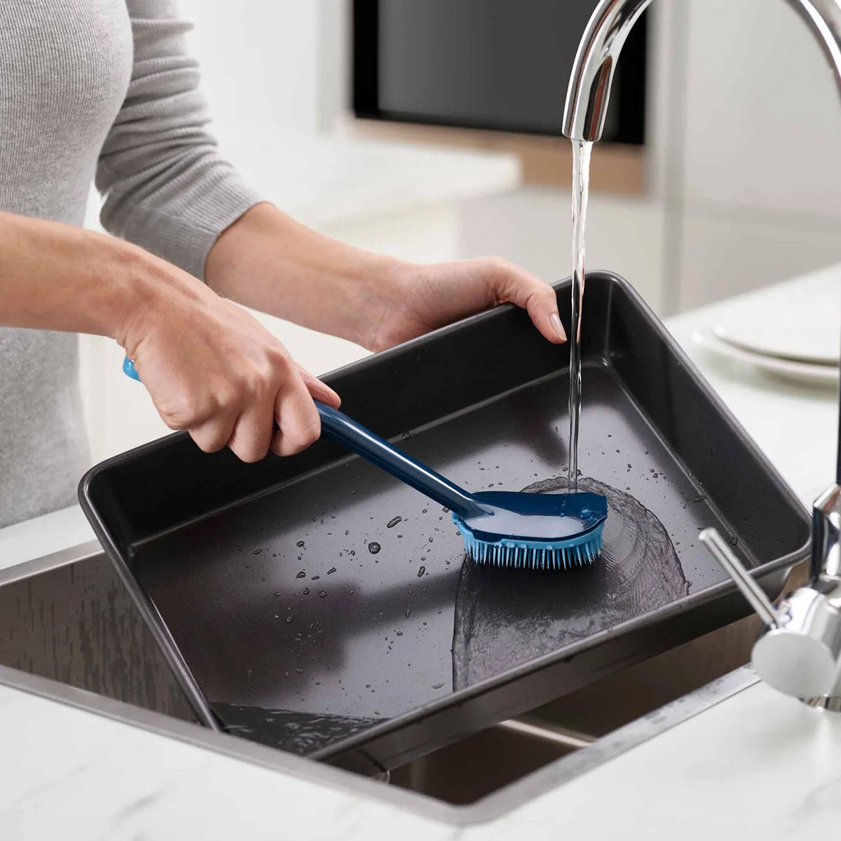 Juego de cepillo de platos y esponja reutilizable CleanTech™ para fregar loza, higiénico, secado rápido Joseph Joseph