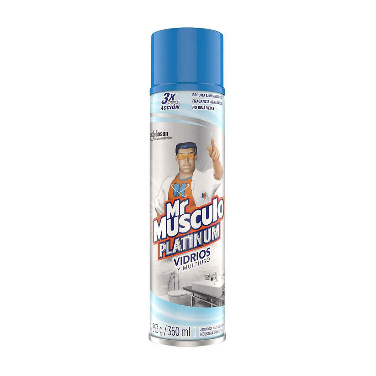 Limpiavidrios Multiuso en Aerosol Mr. Músculo Platinum 360cc