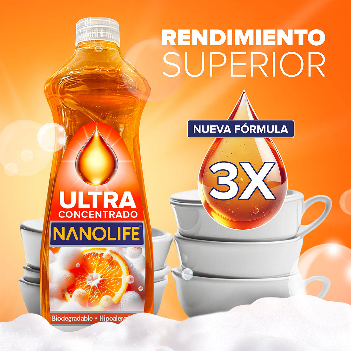 Lavalozas ULTRA concentrado hipoalargénico aroma cítrico 750 ml Nanolife. 🇨🇱🍃 Producto Chileno Sustentable
