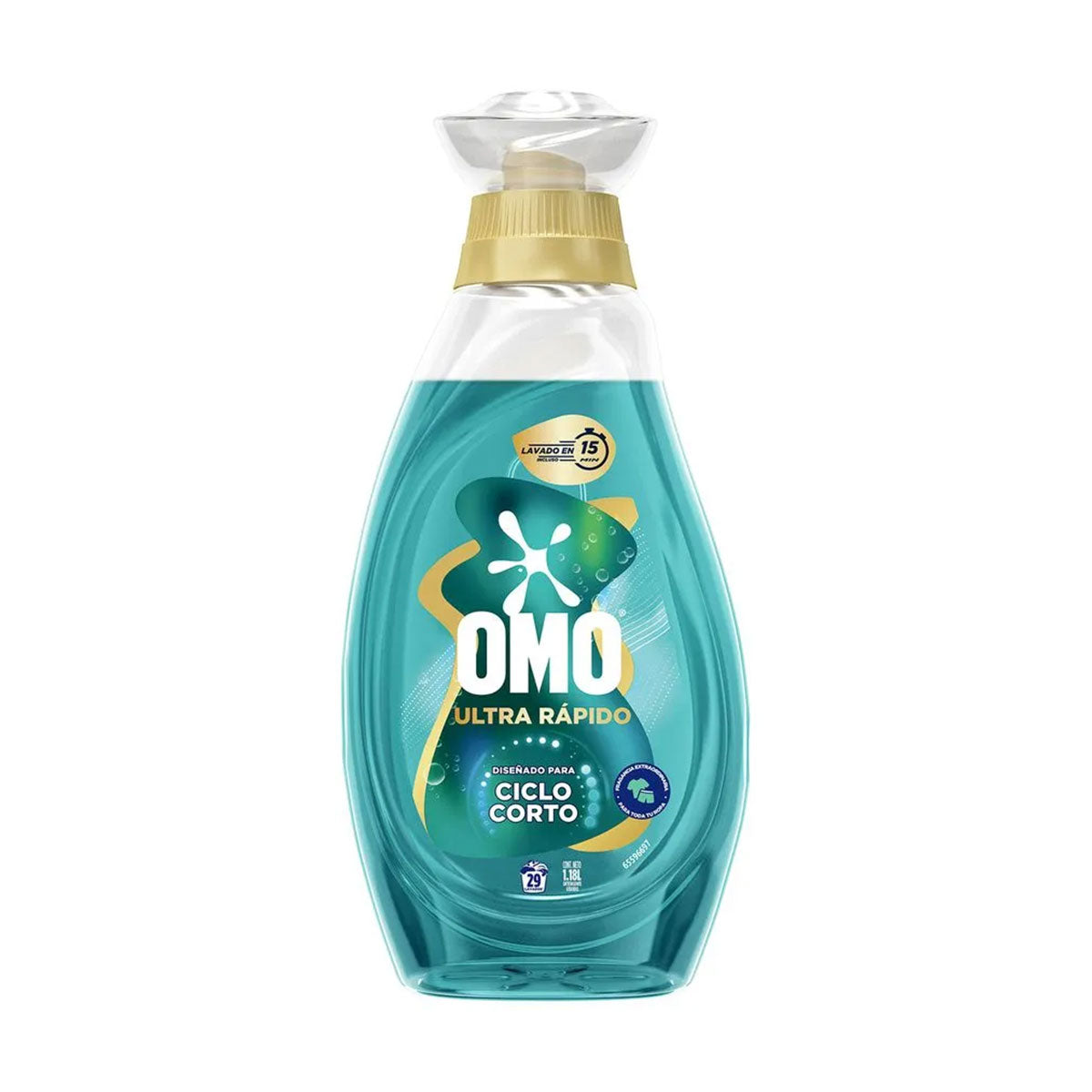 Detergente líquido para ropa Ultra Rápido Ciclo Corto Omo 1,18 litros