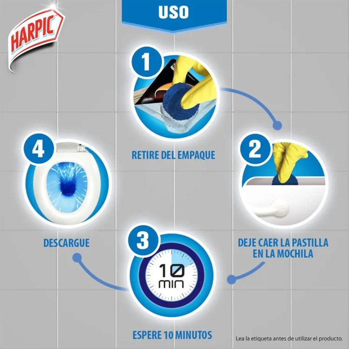 Pastillas para estanque WC Harpic 45 gr Econo Pack 5 unidades