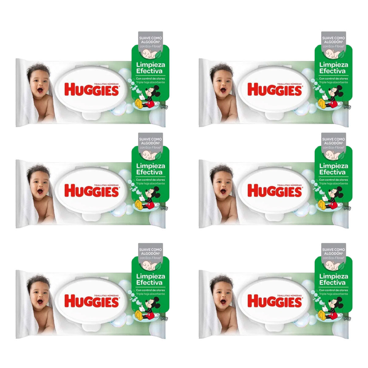 Pack Toallitas Húmedas Huggies Limpieza Efectiva (48 unidades) 6x $6.990