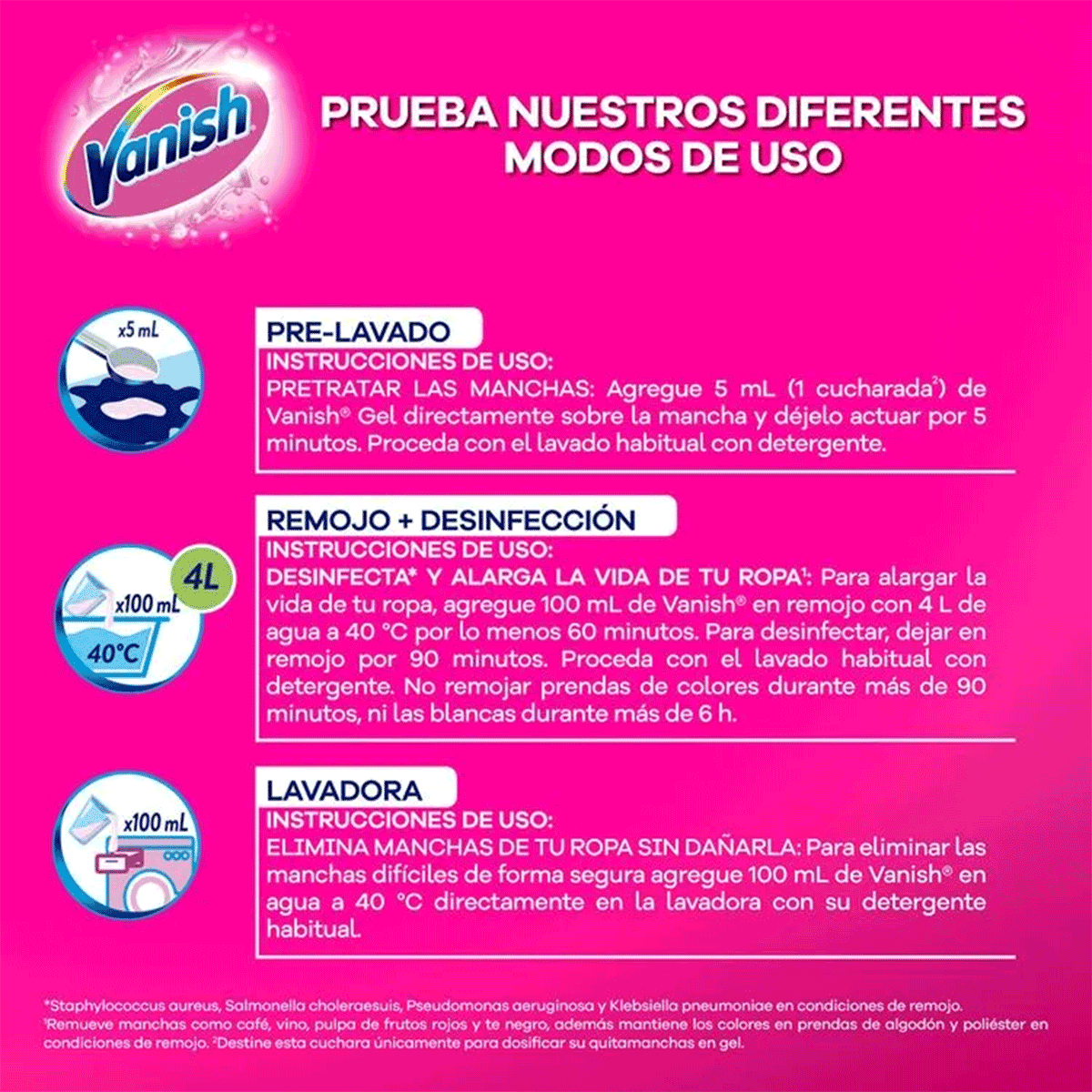 Quitamanchas Ropa Color en Gel Vanish 3,8 litros