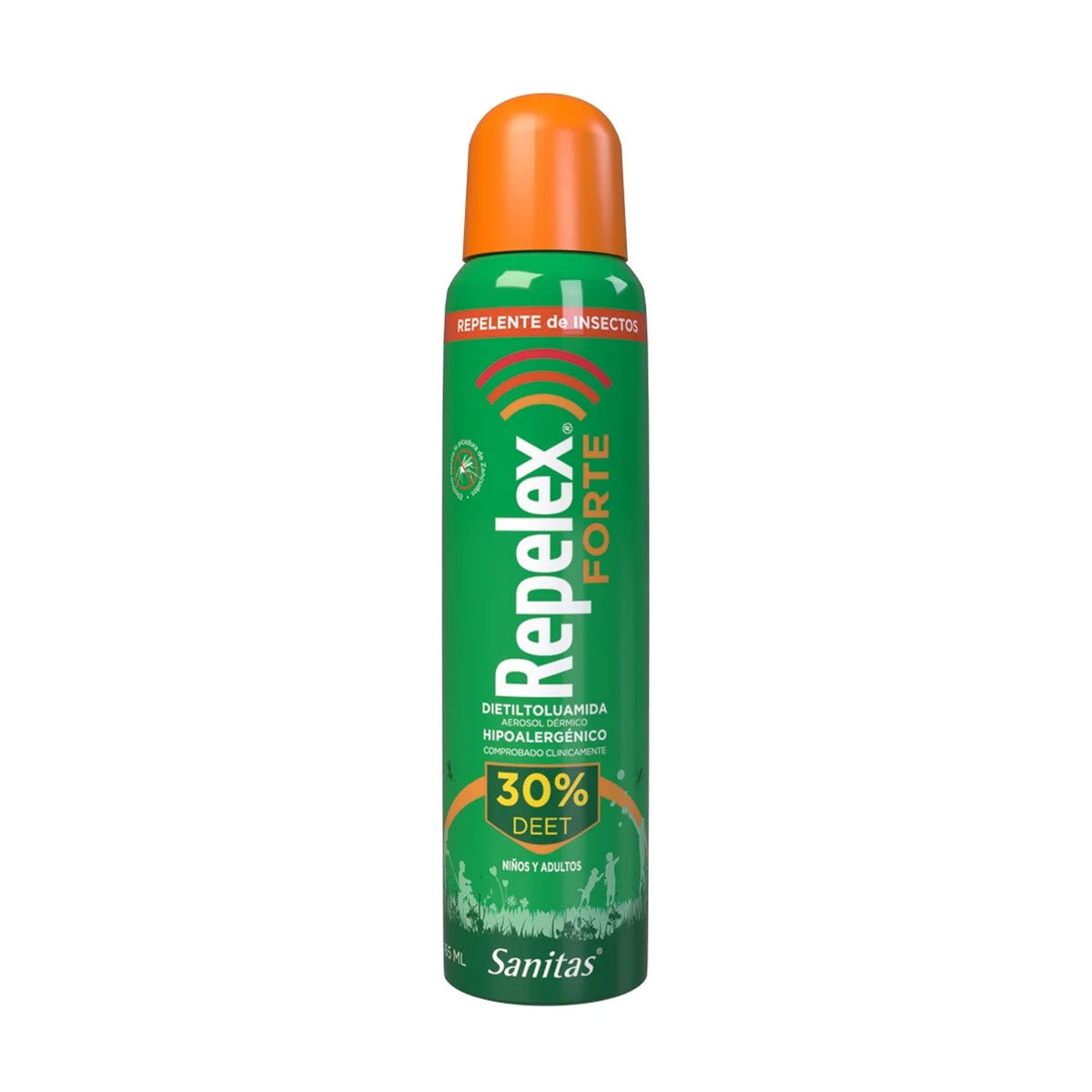 Repelente de Insectos en Aerosol Niños y Adultos Dietiltoluamida 30% Repelex Forte 165 ml
