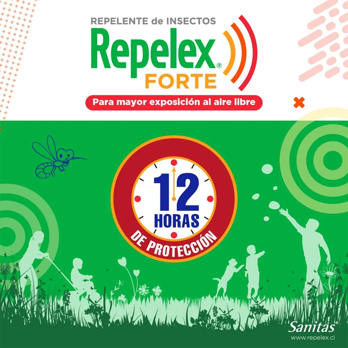 Repelente de Insectos en Aerosol Niños y Adultos Dietiltoluamida 30% Repelex Forte 165 ml