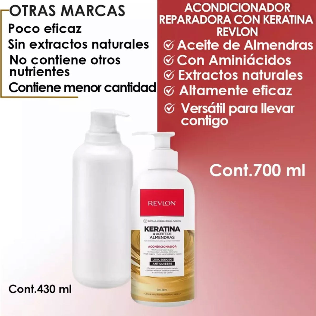 Acondicionador Keratina y Aceite de Almendras Revlon 700 ml
